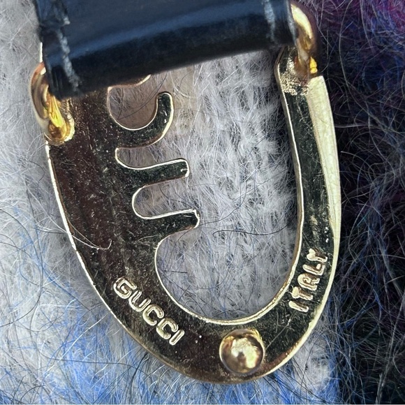 Vintage Gucci Gold Buckle & Black Leather Gucci Belt | Made in Italy | Size 36 - Picture 10 of 12